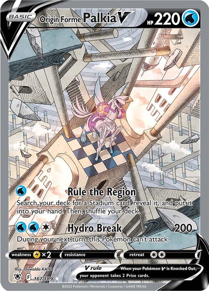 Origin Forme Palkia V (Alternate Full Art) - SWSH10: Astral Radiance (SWSH10) - PSA 9