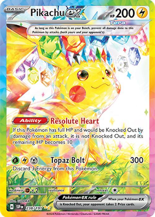Pikachu ex - 238/191 - SV08: Surging Sparks (SSP) - PSA 9