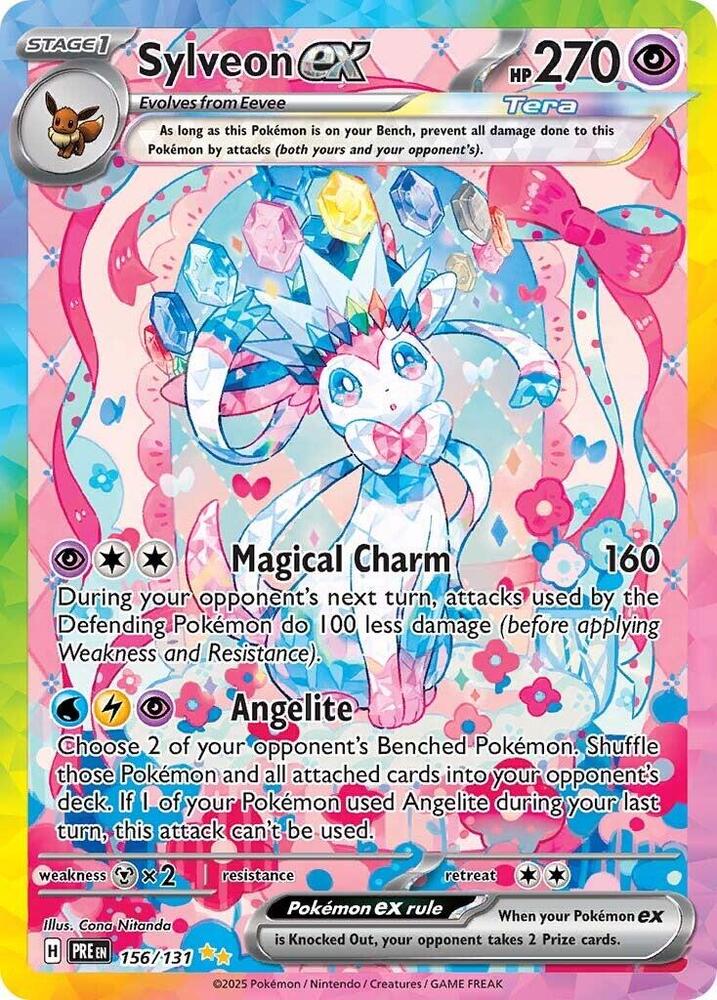 Sylveon ex - 156/131 - SV: Prismatic Evolutions (PRE) - PSA 9