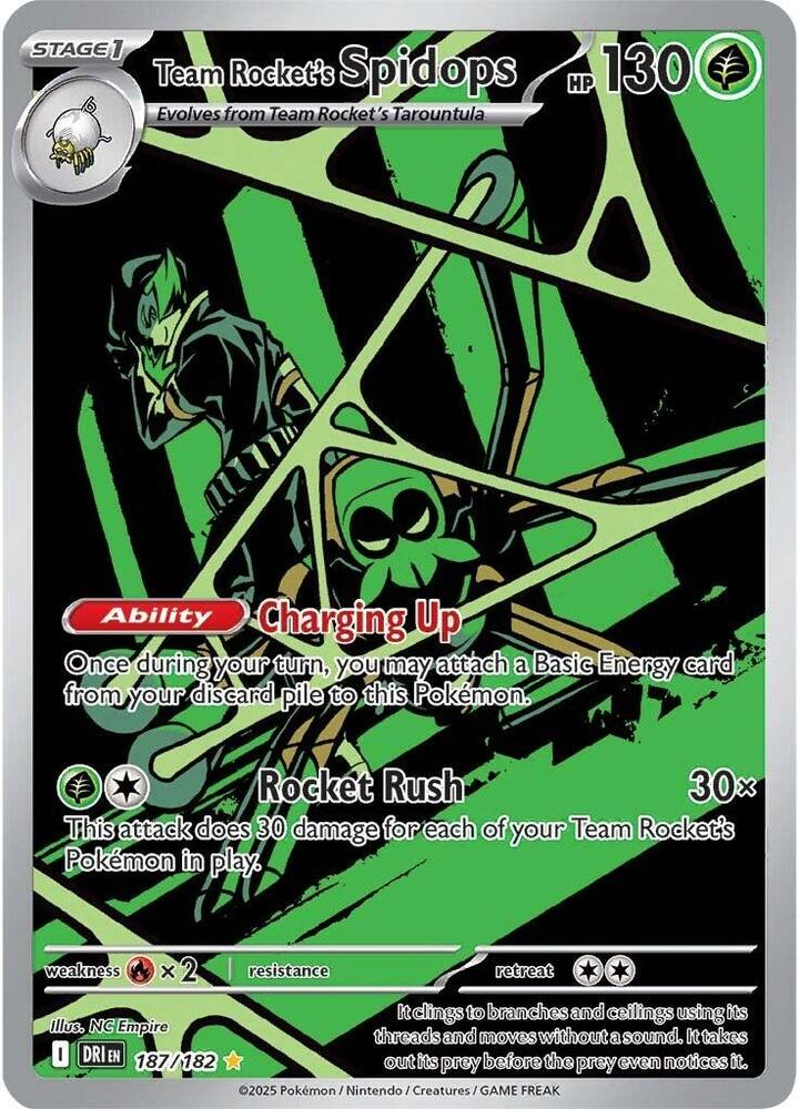 Team Rocket's Spidops - 187/182 - SV10: Destined Rivals (DRI) - PSA 9