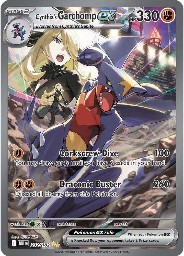 Cynthia's Garchomp ex - 232/182 - SV10: Destined Rivals (DRI) - PSA 10