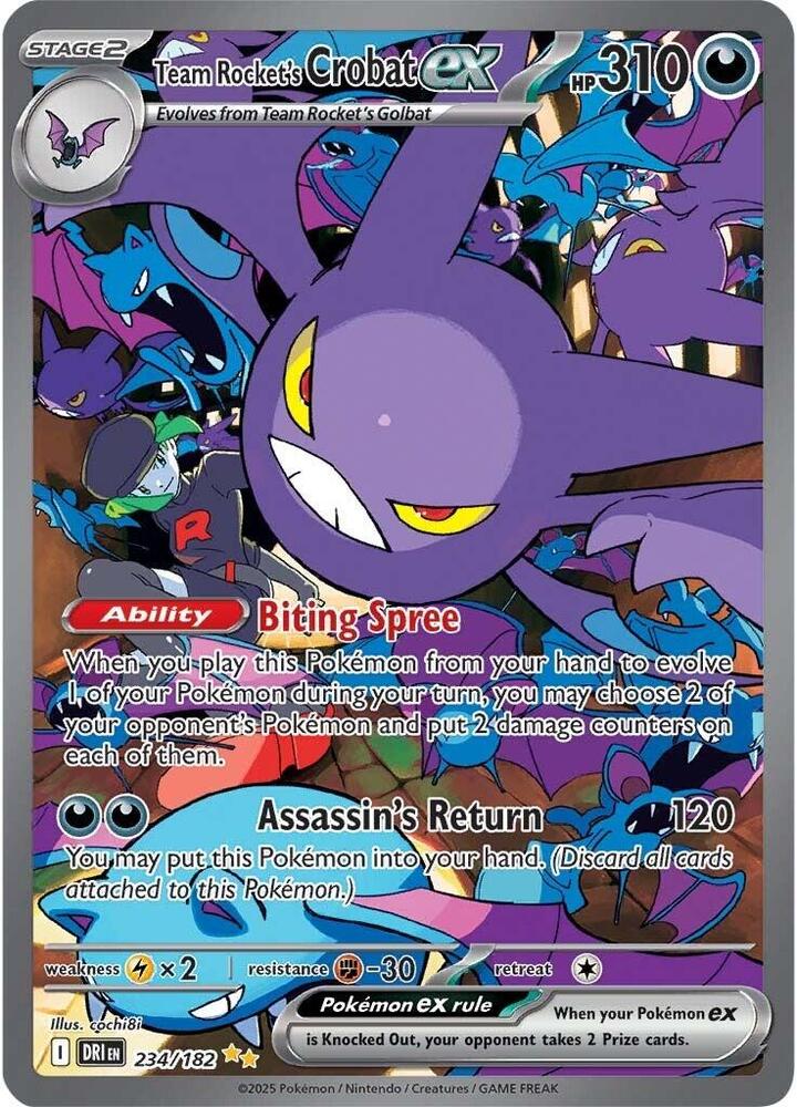 Team Rocket's Crobat ex - 234/182 - SV10: Destined Rivals (DRI) - PSA 7