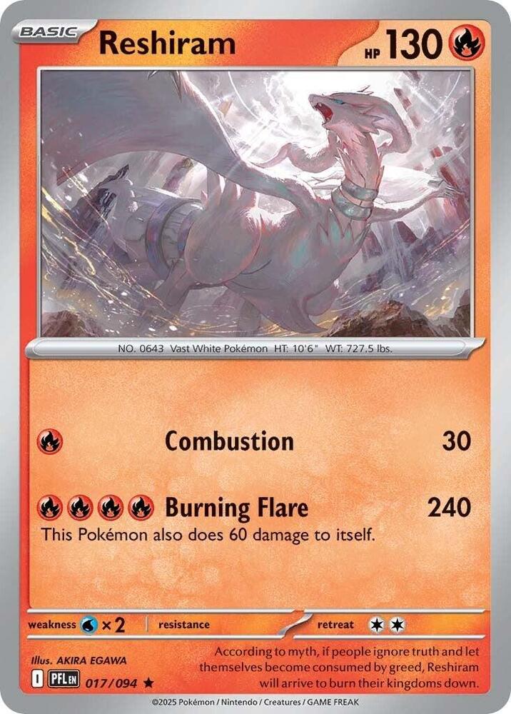 017/094 Reshiram - ME02: Phantasmal Flames (PFL) (Reverse Holo)
