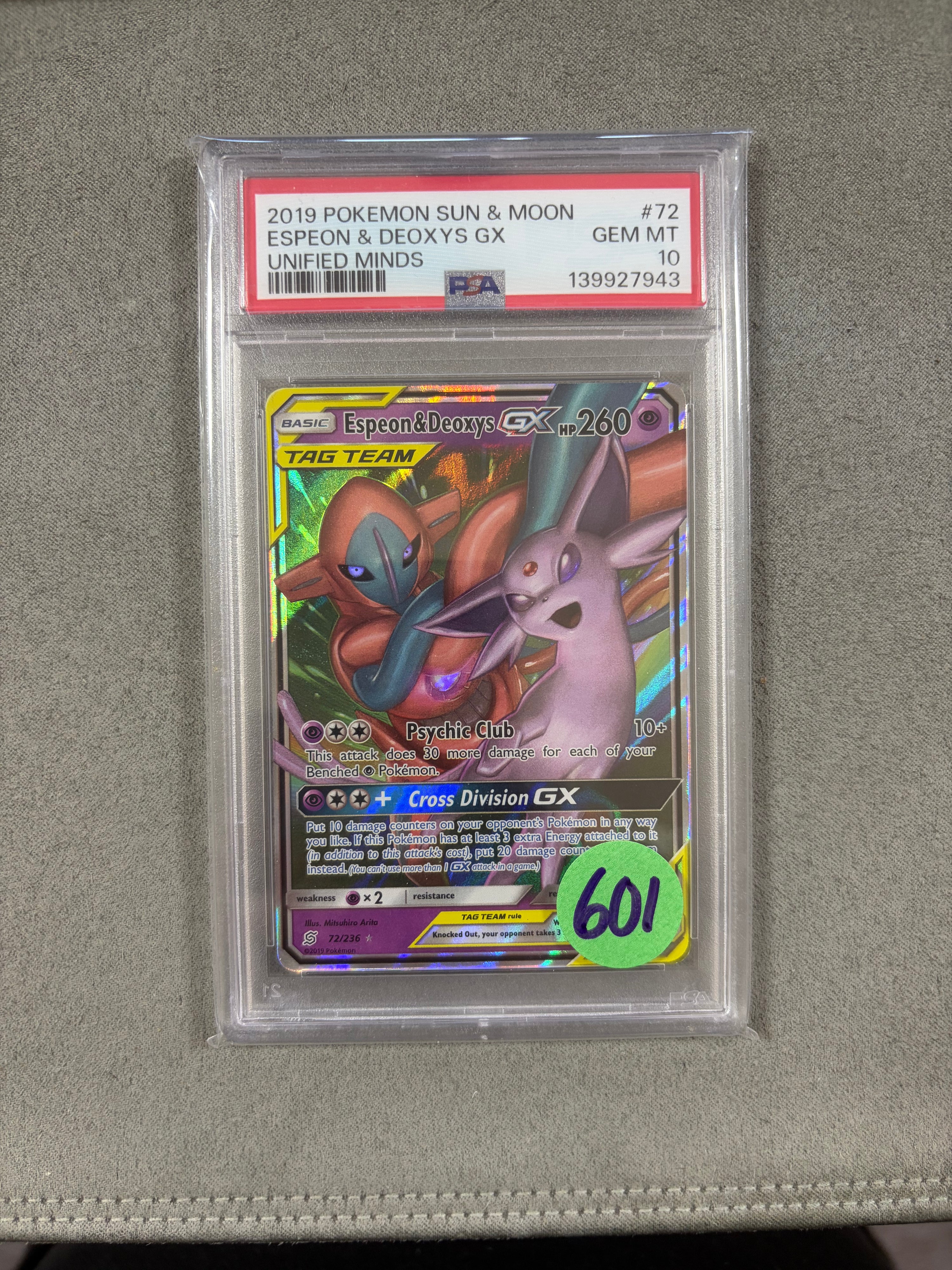 Espeon & Deoxys GX - SM - Unified Minds (SM11) - PSA 10
